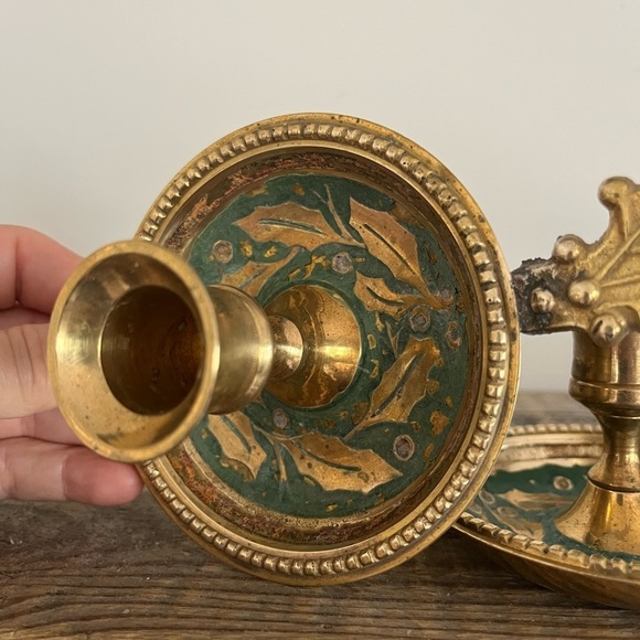 Vintage Brass Chamberstick Candle Holders - Picture 2 of 6